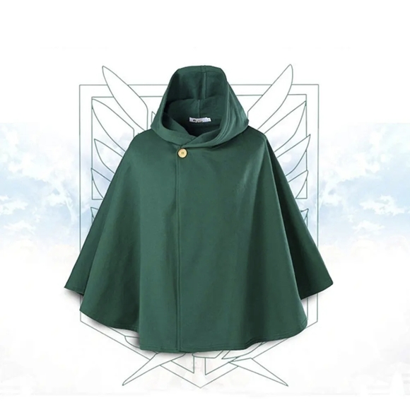Attack on Titan Survey Corps Hooded Cloak Cape Robe For Costume Cosplay Party US - Picture 2 of 3